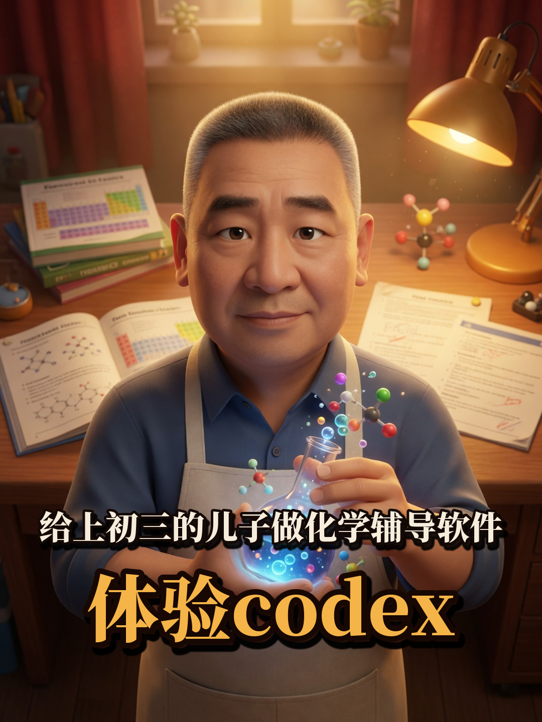 给上初三的儿子做化学辅导软件视频封面